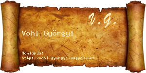 Vohl Györgyi névjegykártya